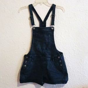 Abercrombie black overall shorts xs